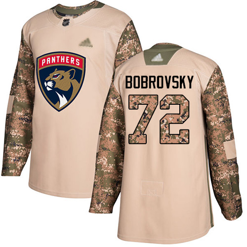 Adidas Panthers #72 Sergei Bobrovsky Camo Authentic 2017 Veterans Day Stitched Youth NHL Jersey